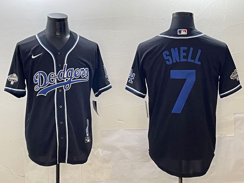 Men Los Angeles Dodgers #7 Snell Black Fashion Game 2025 Nike MLB Jersey style 30610